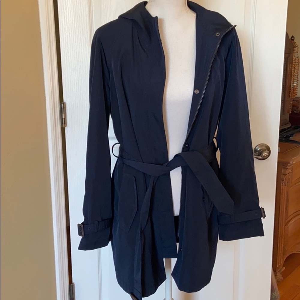 Cynthia Rowley dark blue hooded coat, M